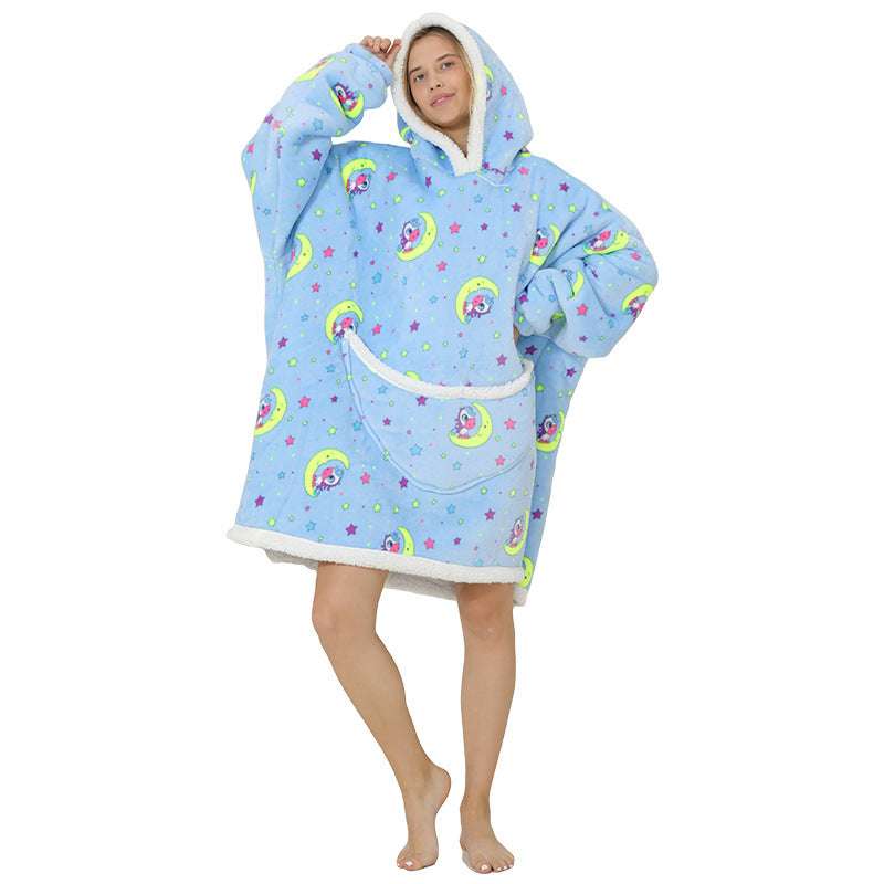 Lazy Sleeping Blanket Love Children's Cold-proof Warm Clothes Hooded - Minihomy