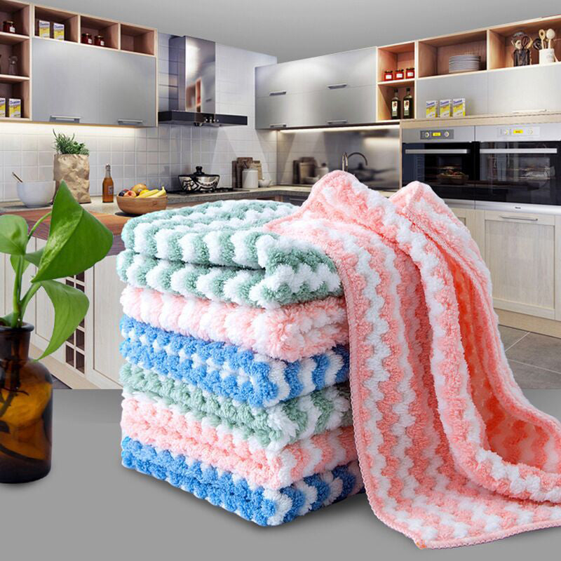 Super Absorbent Scouring Pad Dry And Wet Kitchen Cleaning Towels