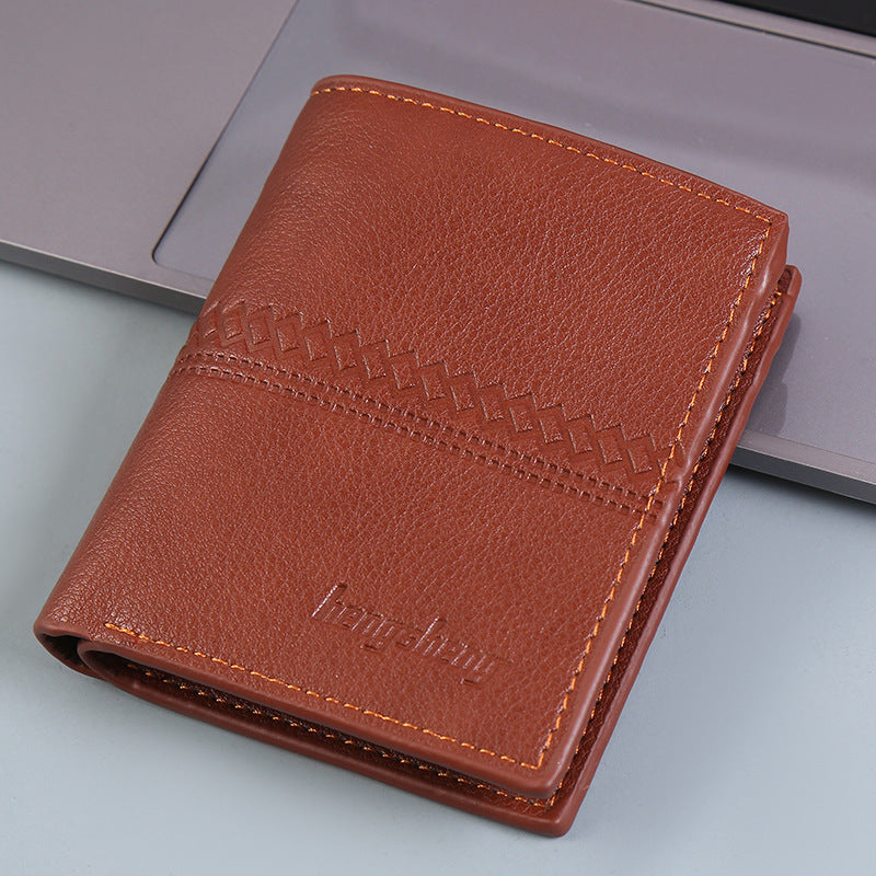 Men Short Leather Wallet - Minihomy