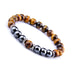 Explosion Style Yellow Tiger Eye Bracelet Fashion Simple Obsidian Alloy Separator Elastic Bracelet - Minihomy