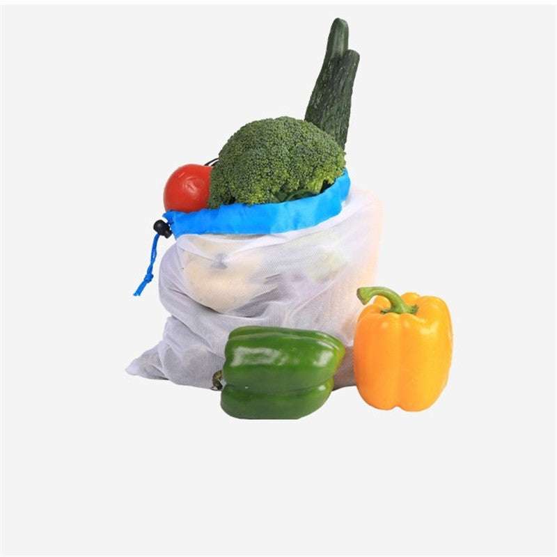 Fruit and vegetable multi-functional splicing beam mouth mesh bag suit combination - Minihomy