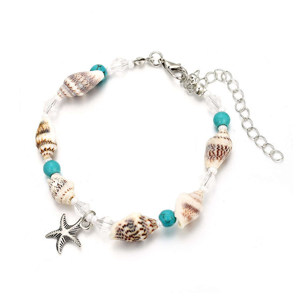 European And American Style Beach Starfish Shell Anklet - Minihomy