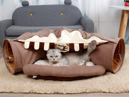 Pet Cats Tunnel Interactive Play Toy Mobile Collapsible Ferrets Rabbit Bed tunnels Indoor Toys Kitten Exercising Products - Minihomy