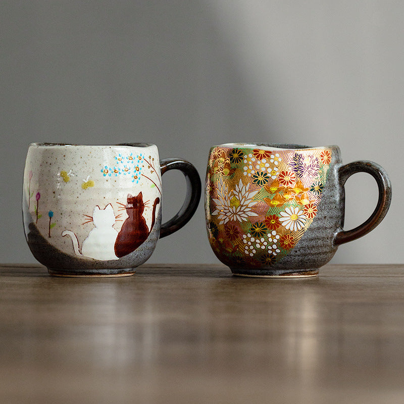 Household Milk Cup Hand-painted Mug Cat Coffee Cup Tea Cup - Minihomy