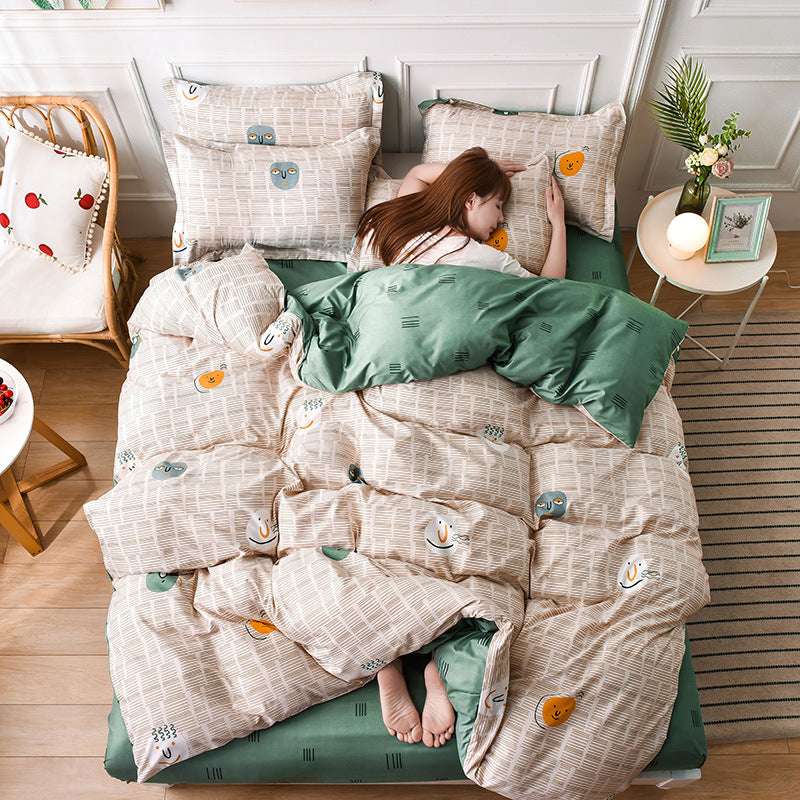 Bedding Printed Bed Four-piece Aloe Cotton Bed Sheet - Minihomy