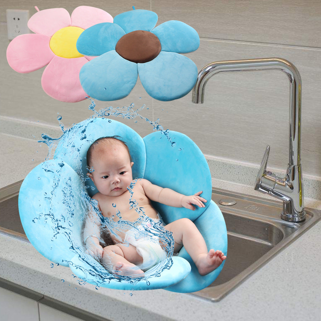 Baby Bath Mat Flower-shaped Soft Short Plush Blooming Shower Pads - Minihomy