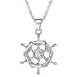 S925 Sterling Silver Necklace Steering Wheel Female Minority Design Pendant Ins Wind