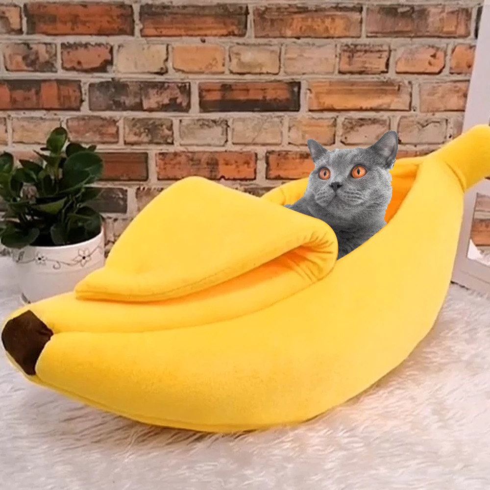 Funny Banana Cat Bed House - Cozy and Cute Pet Haven - Minihomy