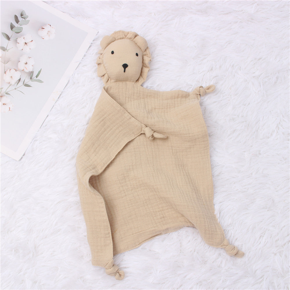 Wind Baby Cotton Gauze Comfort Towel Muslin Baby Sleeping Doll Lion Saliva Towel