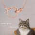 S925 Sterling Silver Cat Necklaces Rose Gold Animal Pendant Choker Jewelry Engraved I love you forever