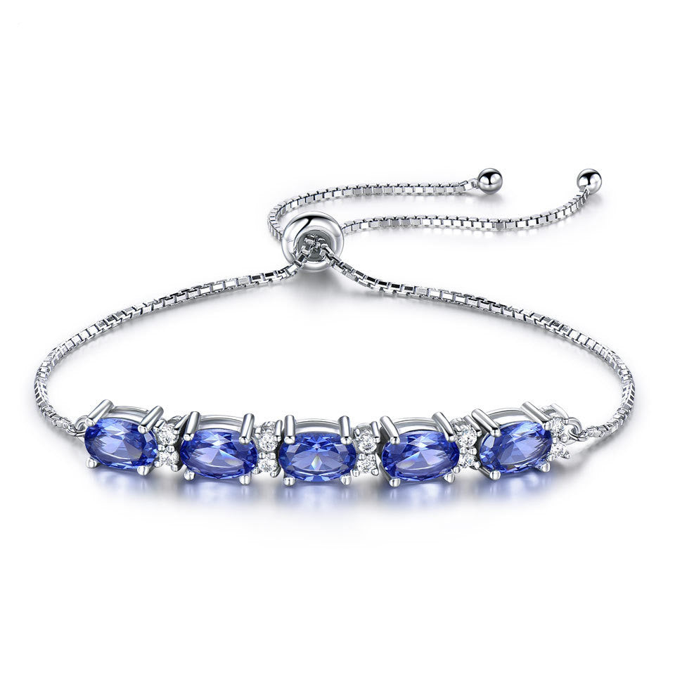 Bracelets For Women Gemstone Blue Topaz Jewelry - Minihomy