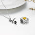 Sunflower Cremation Jewelry 925 Sterling Silver Urn Necklace Keepsake Ashes Hair Memorial Pendant Locket