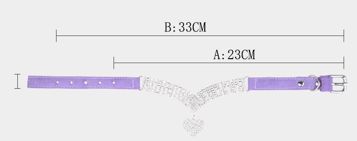 Shiny Rhinestone Pet Suede Soft Love Love Diamond Cat Collar - Minihomy