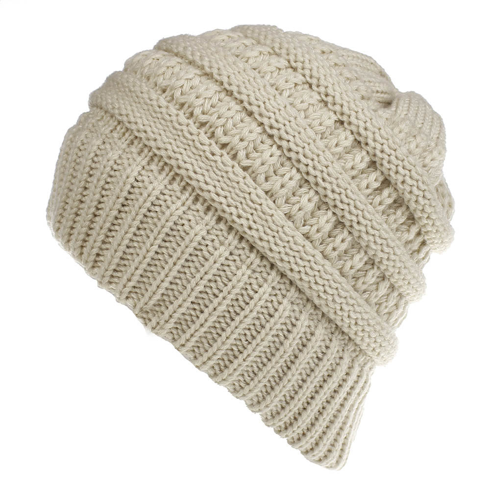 Women's Solid Color Wool Knitted Hat