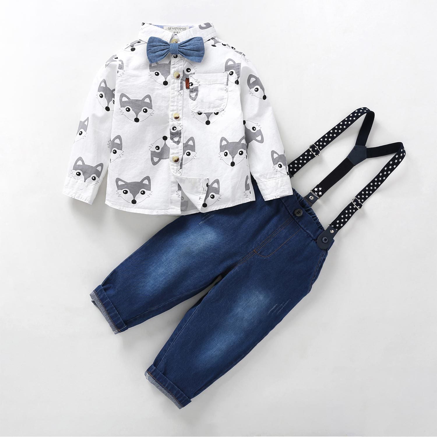 Three-piece suit of gentleman dress suspenders for kids