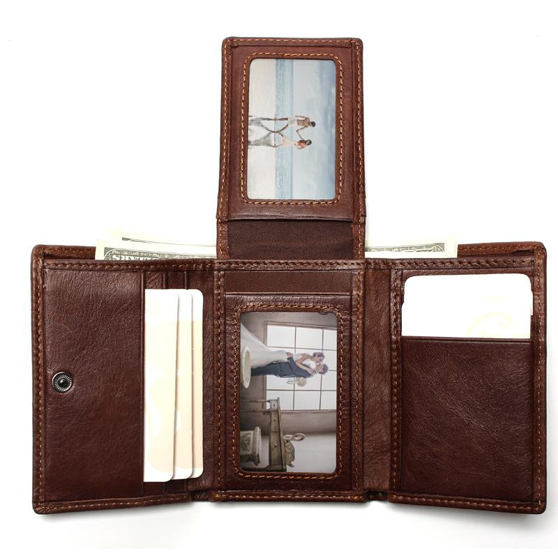 Men's ultra-thin leather wallet - Minihomy