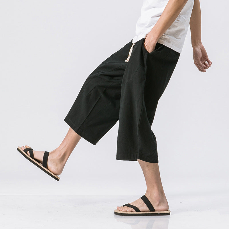 Chinese Style Cotton And Harem Pants - Minihomy