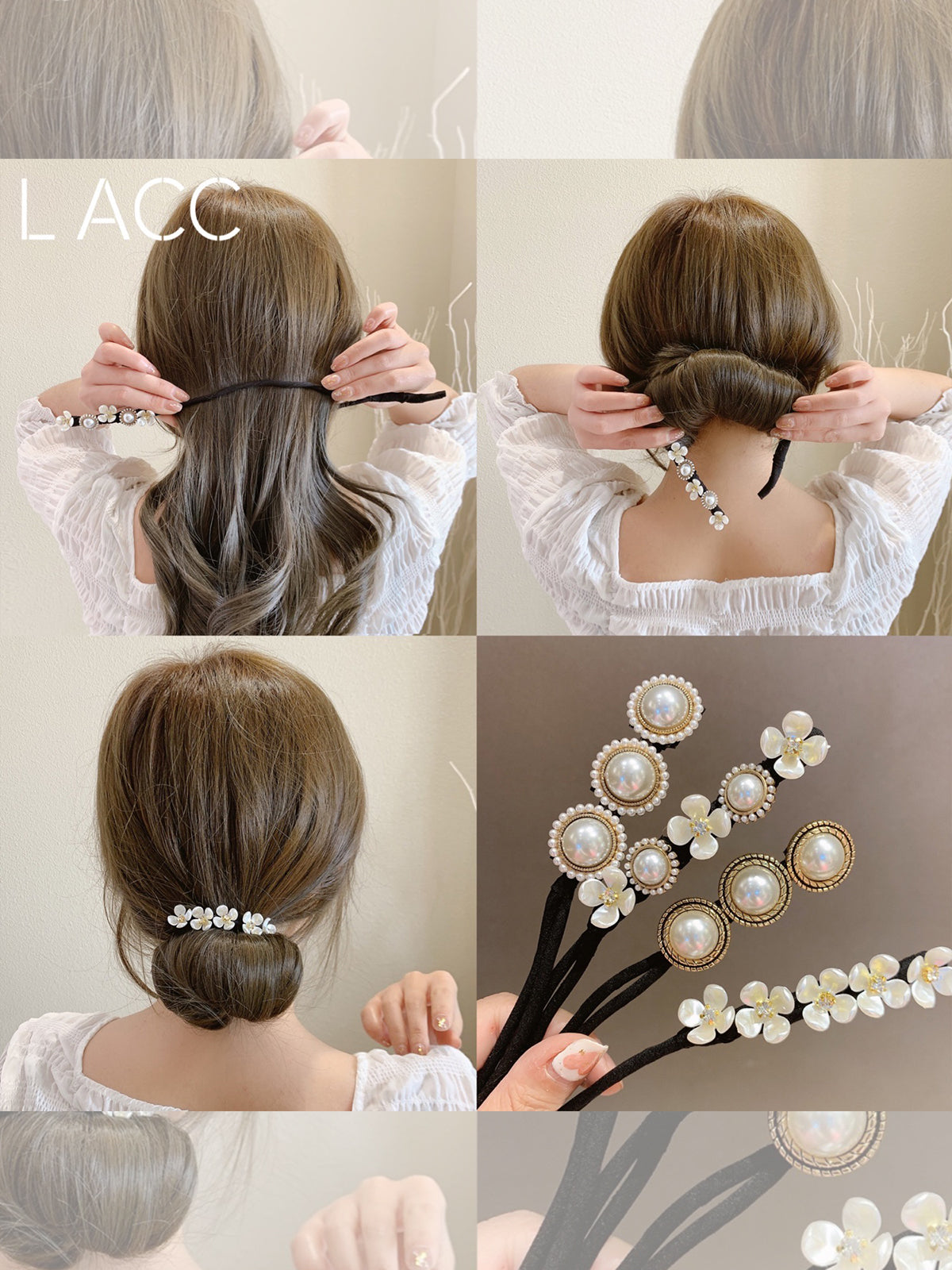 Net Red Pan Hair Pearl Diamond Braided Hair Style Hairpin - Minihomy