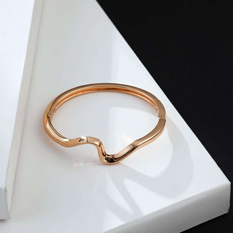 Minimalist glossy gold-plated lightning bracelet - Minihomy