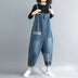 Casual Literary Women's Plus Size Denim Overalls - Minihomy