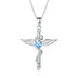 Angel Wings Cross Pendant In Sterling Silver