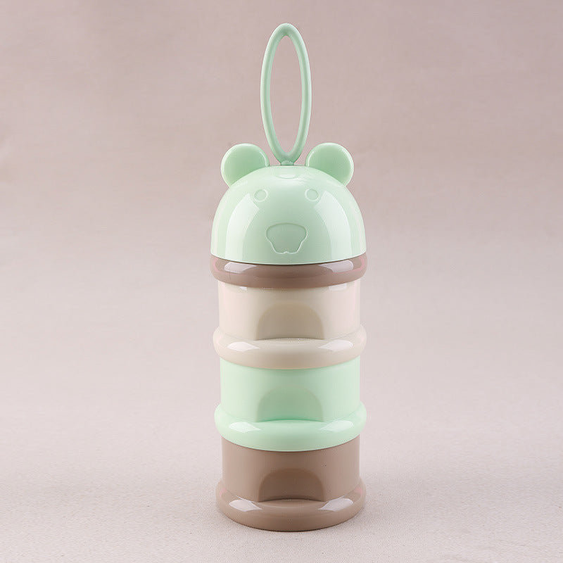 3 Layer Frog Style Portable Baby Food Storage Box Essential Cereal Cartoon Milk Powder Boxes Toddle Kids Formula Milk Container - Minihomy