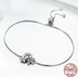 Sterling Silver Flower Chain Link Bracelet