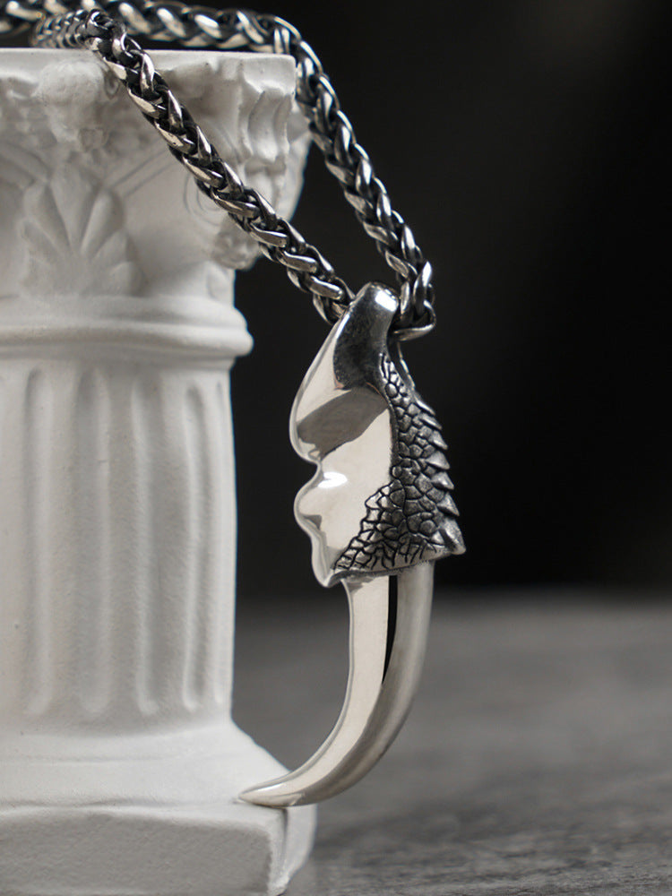 Harajuku Wind Dragon Claw Silver 925 Silver Pendant Trendy Domineering Necklace - Minihomy