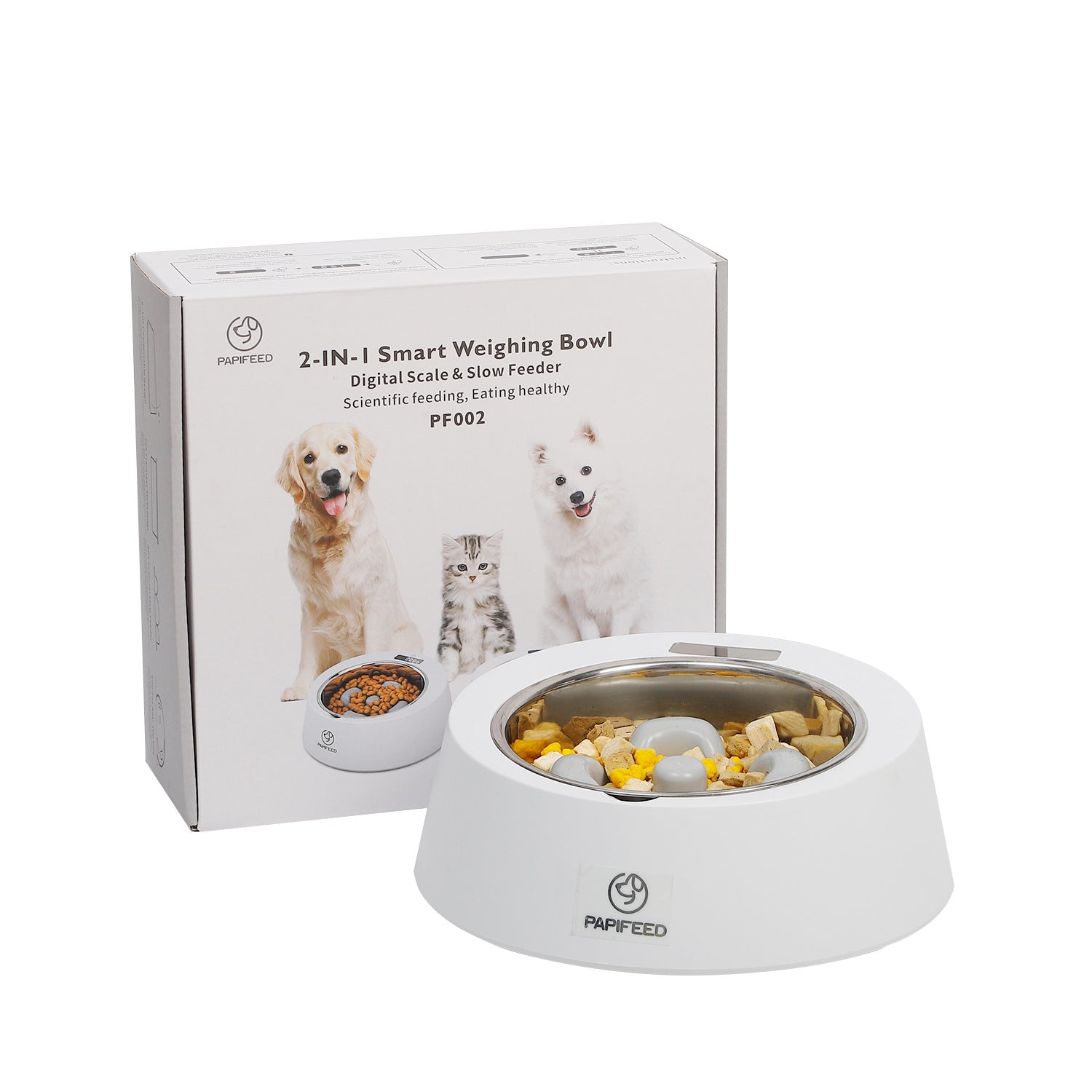 Pet Dog Bowl Slow Feeder Dog Food Bowl Smart Weighing Dog Slow Feeder Cat Pet Feeder - Minihomy