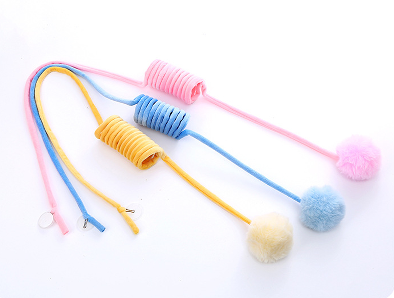 Cat Toy Self-Hi Sucker Spring Rabbit Hair Ball Interactive Play Pet Supplies Interactive Toys - Minihomy