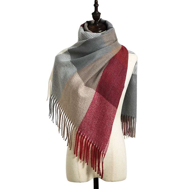 Cashmere Tassel Thickened Cold And Warm Scarf - Minihomy