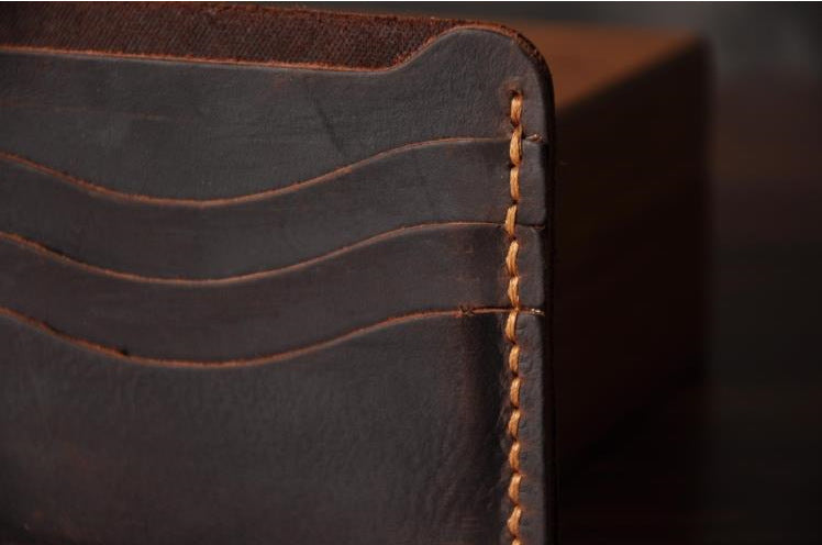 Handmade Vintage Crazy horse Genuine Leather Men Wallet - Minihomy