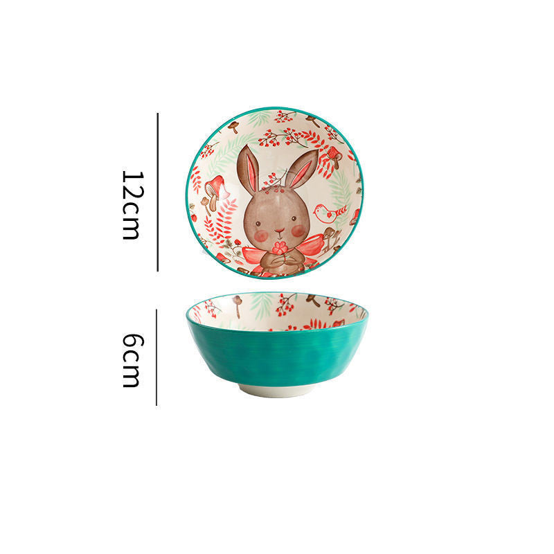 Animal Pattern Soup Bowl Cartoon Tableware - Minihomy