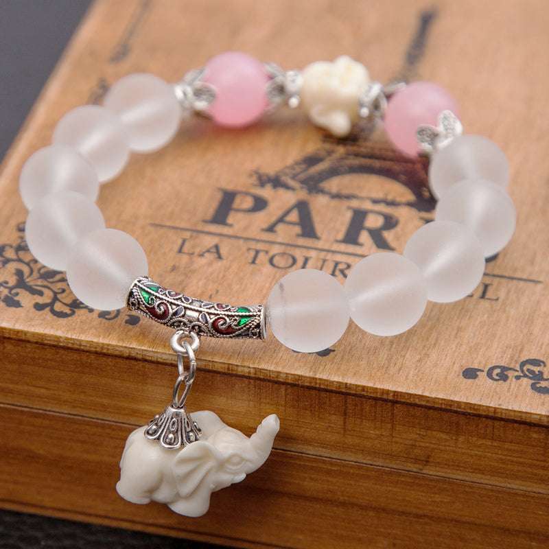 Crystal Elephant Charm Bracelet bead Cultural Bracelet Jewelry - Minihomy