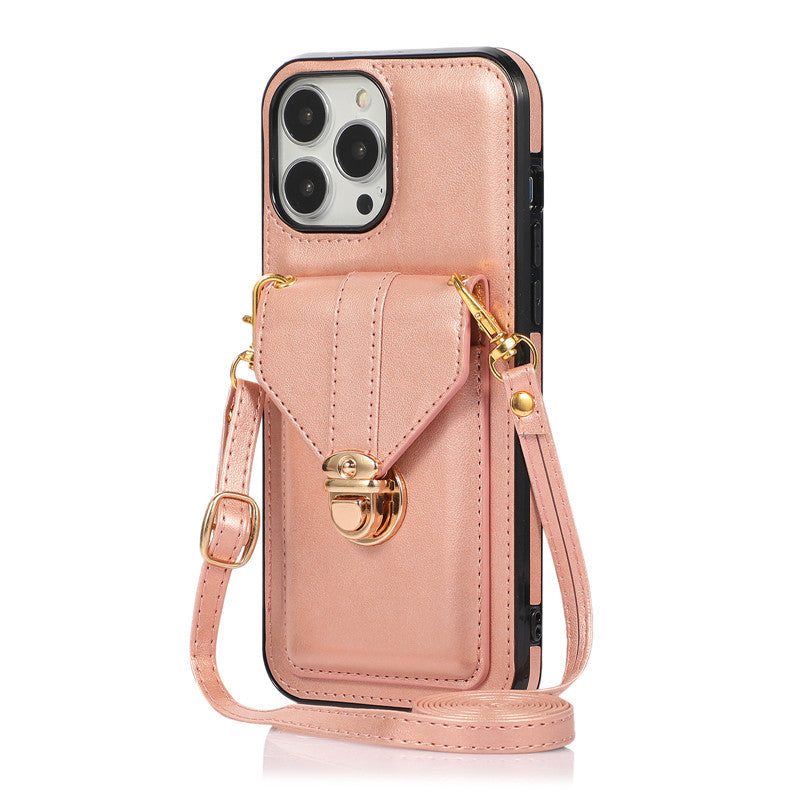 Creative Card Leather Diagonal Lanyard Mobile Phone Case - Minihomy