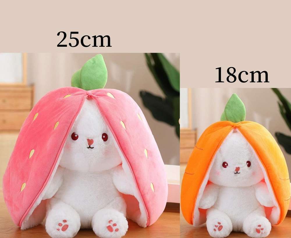 Fruit Transfigured Bunny Plush Toy Cute Carrot Strawberry Turn Into Rabbit Plush Toy - Minihomy