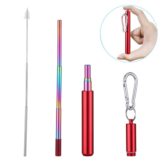 Telescopic colorful stainless steel straw