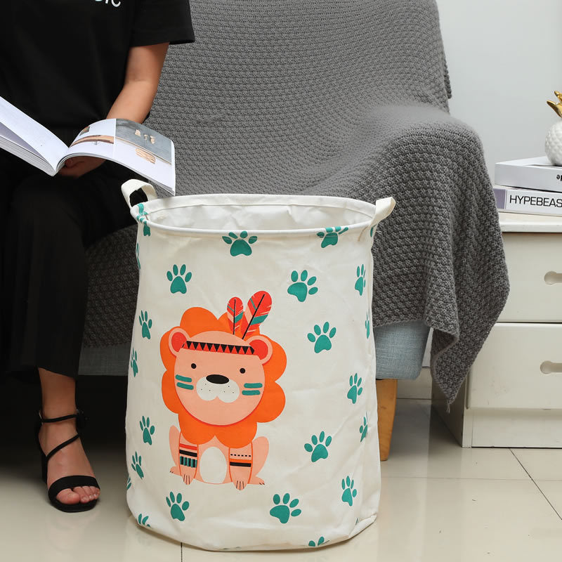 Large cartoon foldable Laundry Storage Basket Clothes Storage Bag Dirty Clothes Basket Kid Toy Organizer Sundries Storage Barrel - Minihomy