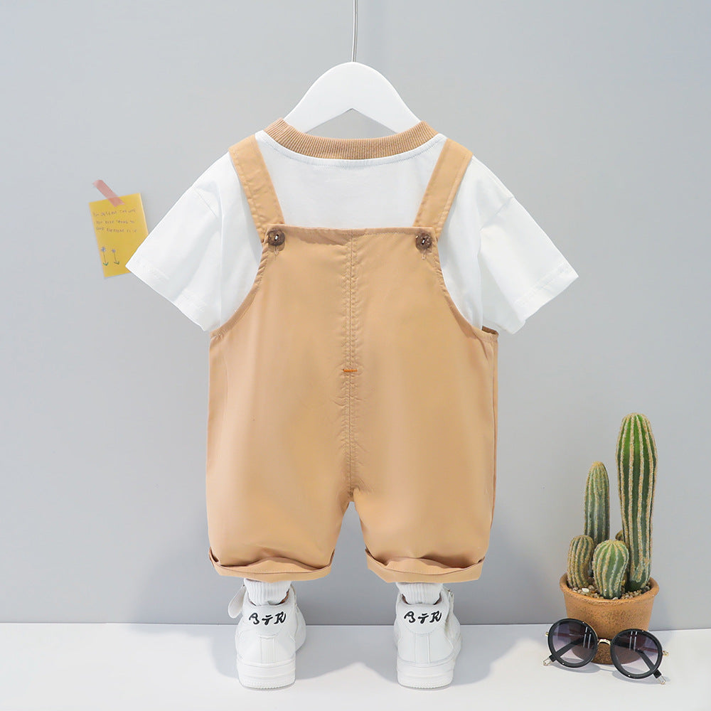 Children's Clothing Baby Summer Cartoon Short-sleeved Overalls - Minihomy