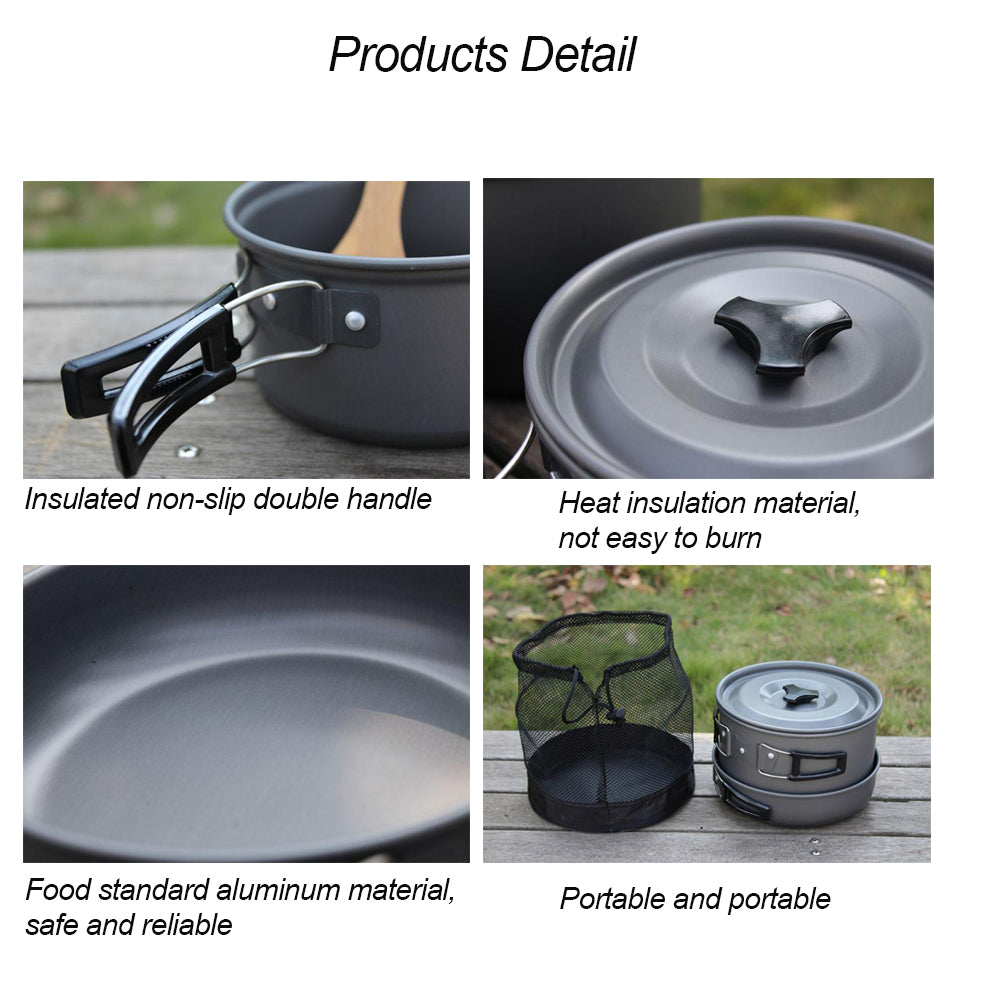 Outdoor Camping Hiking Cookware Tableware Cookware Lightweight Folding Equipment - Minihomy