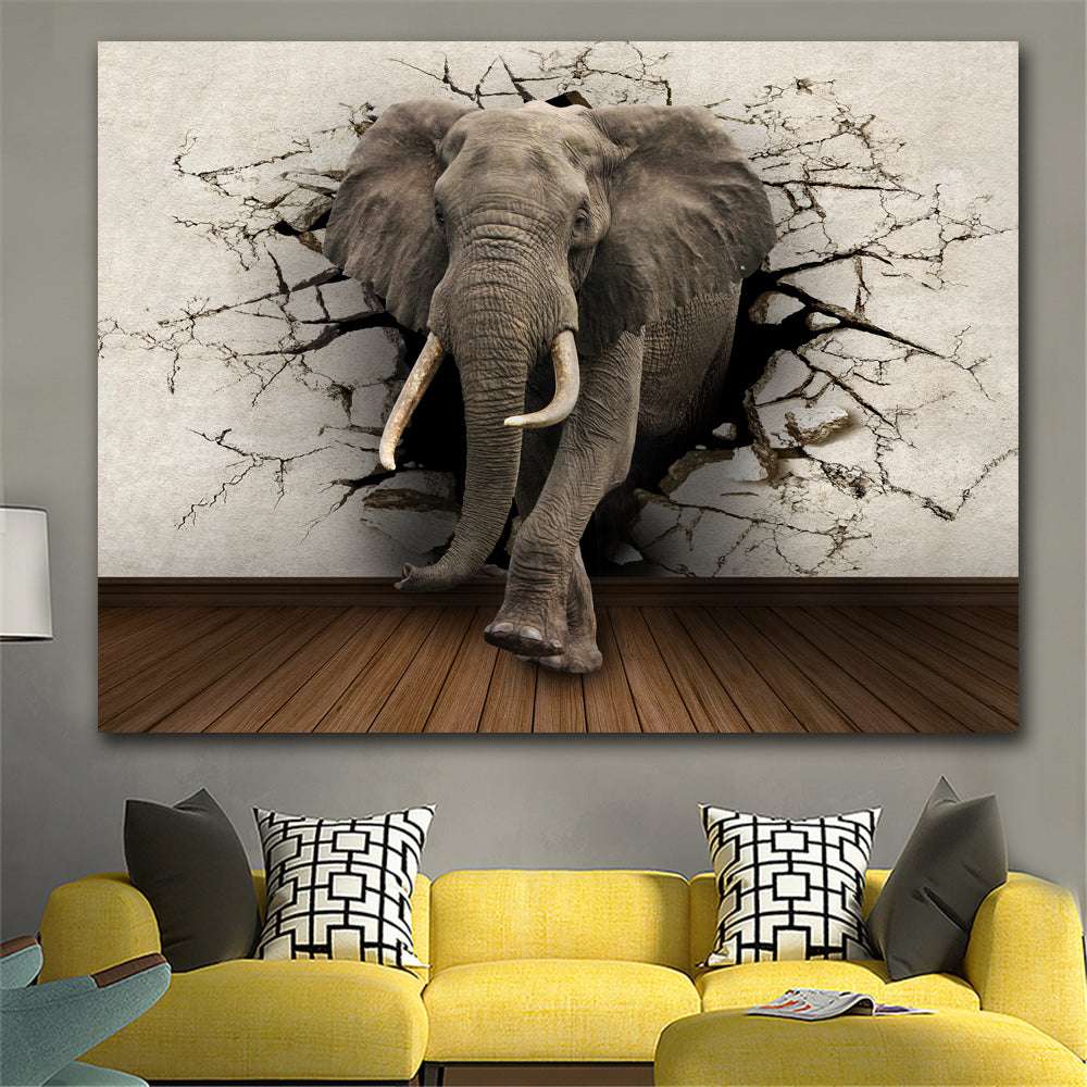 Creative Home Decor Elephant Canvas Painting - Minihomy