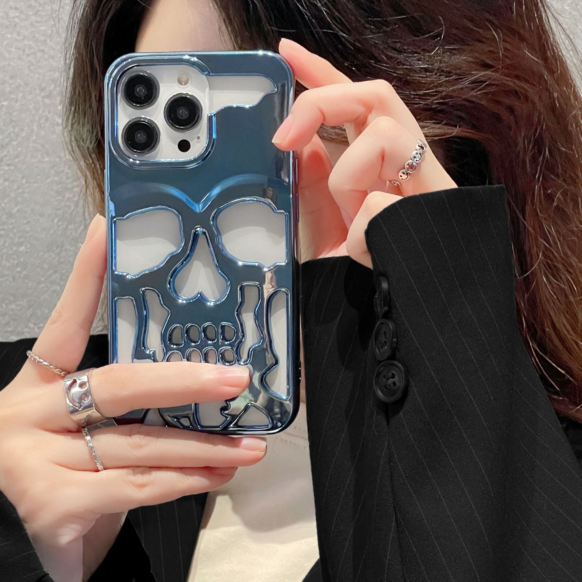 Plating 3D Skull Phone Case For IPhone - Minihomy