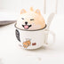 Cartoon Office Ceramic Mug With Lid Spoon - Minihomy