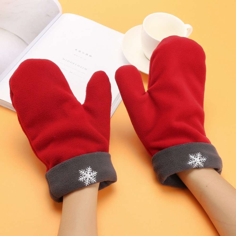 Couple Lovers Gloves Polar Fleece Sweethearts Thicken Winter Warm Lining Glove Christmas Gift Lovers Mittens - Minihomy