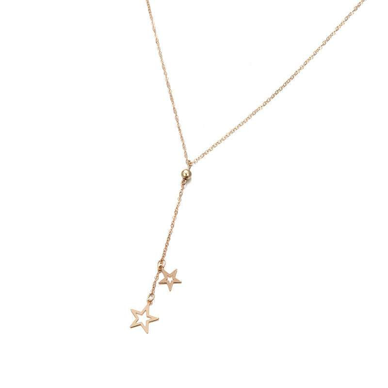 Fashion Popular Simple Gold five-pointed Star Pendant Charm Necklace - Minihomy