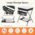 Baby Storage Folding Diaper Changing Table-Black - Color: Black - Minihomy