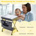 Portable Adjustable Height Newborn Nursery Organizer with wheel-Gray - Color: Gray - Minihomy