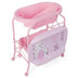 Folding Baby Changing Table with Bathtub and 4 Universal Wheels-Pink - Color: Pink - Minihomy