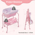 Folding Baby Changing Table with Bathtub and 4 Universal Wheels-Pink - Color: Pink - Minihomy