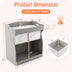 Baby Changing Table with 2 Drawers and Large Storage Bin-Gray - Color: Gray - Minihomy